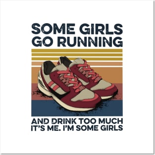 Running & Drinking Love some girls go running and drink too much Posters and Art